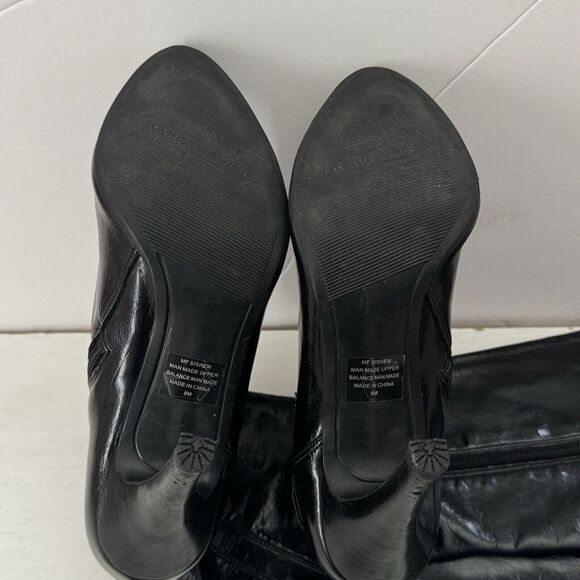 Marc Fisher Sishem Heeled Knee High Boots Pointed Toe 8M Black Goth Witchy - Picture 11 of 14